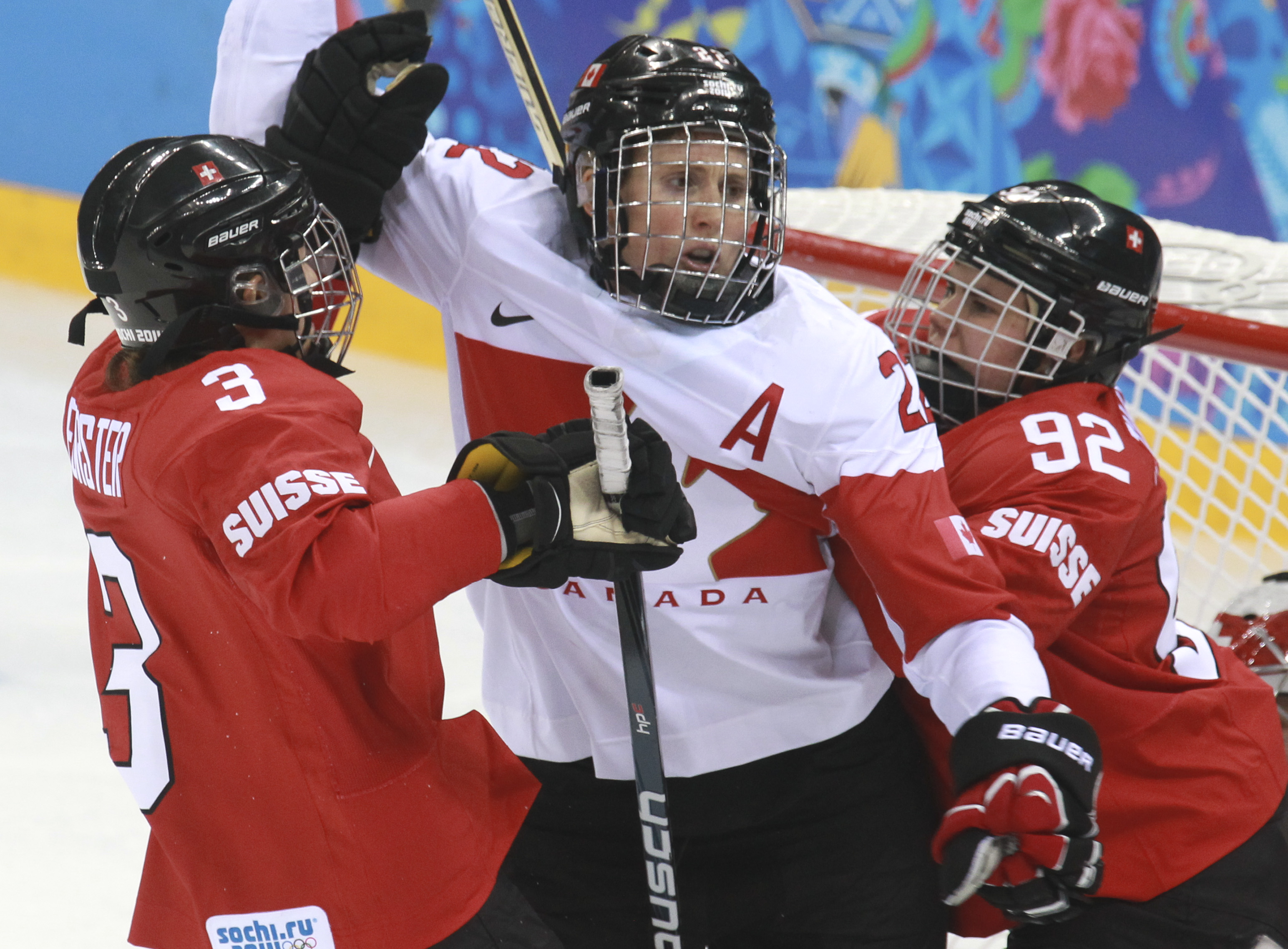 Canada's women's hockey team plays Switzerland