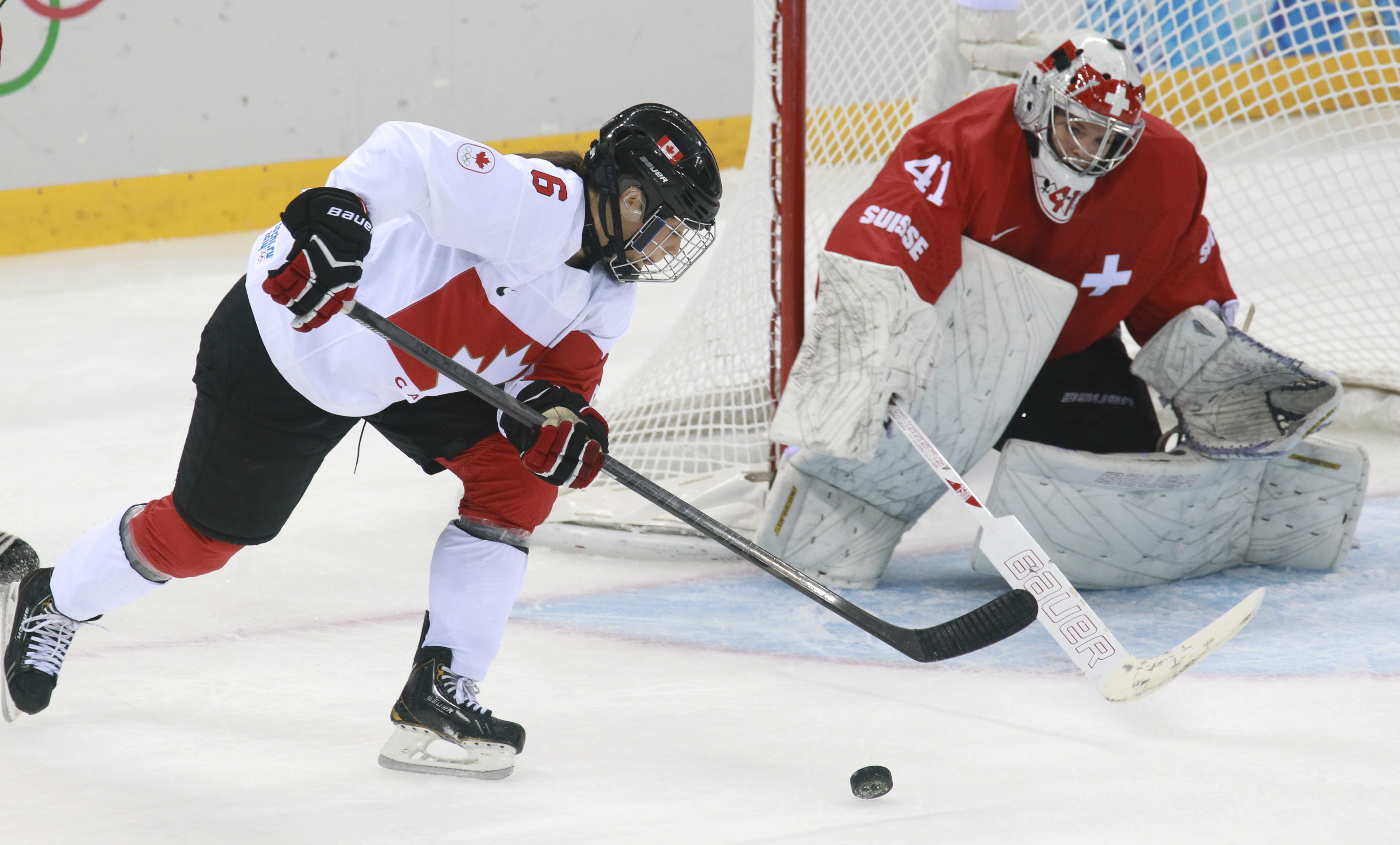 Canada's women's hockey team plays Switzerland
