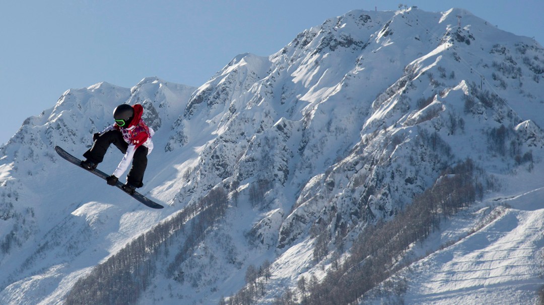 Max Parrot during slopestyle run at Sochi 2014