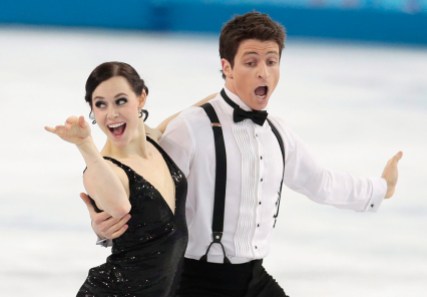 Sochi Olympics Figure Skating Tessa Virtue and Scott Moir during ice dance competition in Sochi.