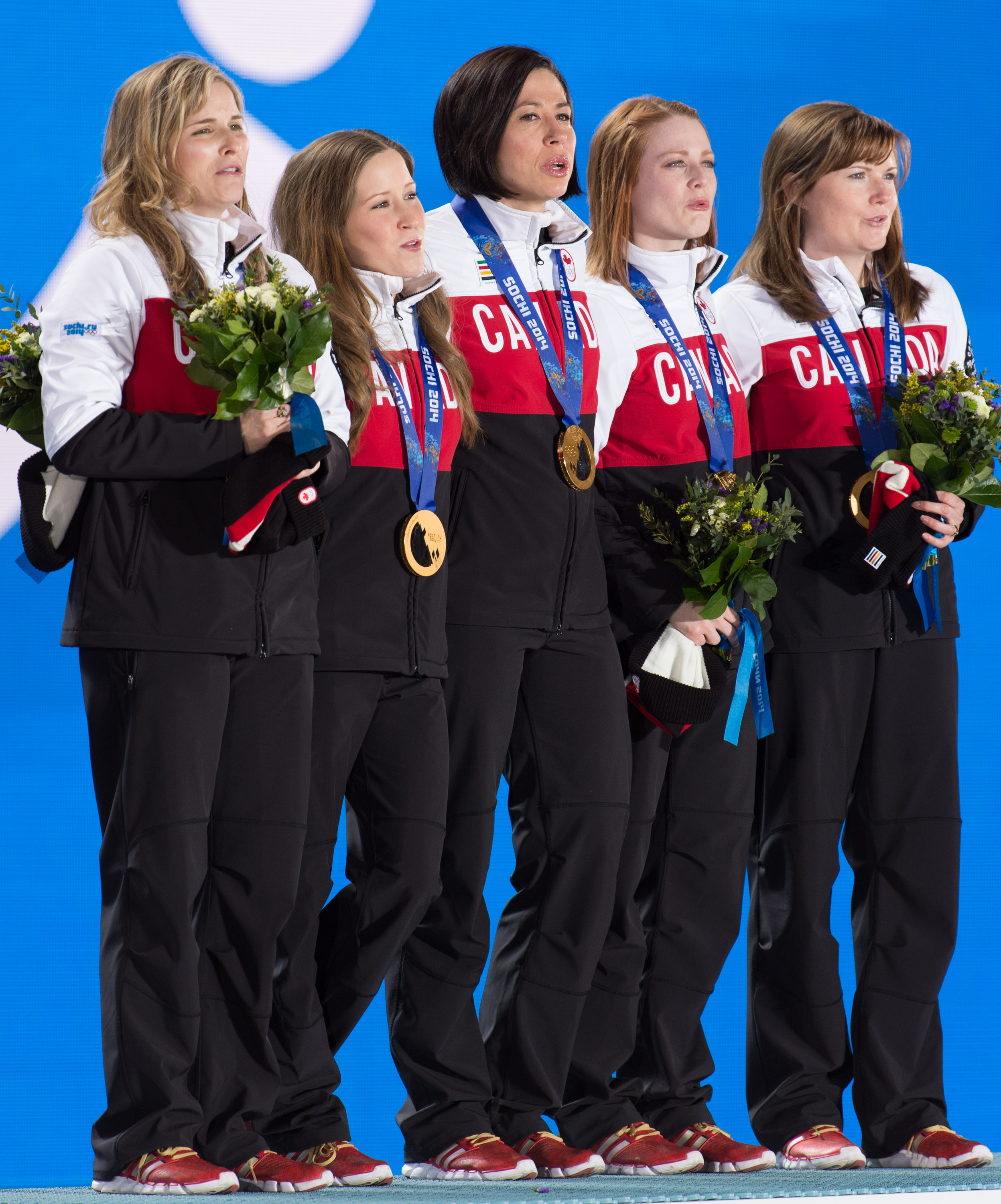 Athletes on the podium