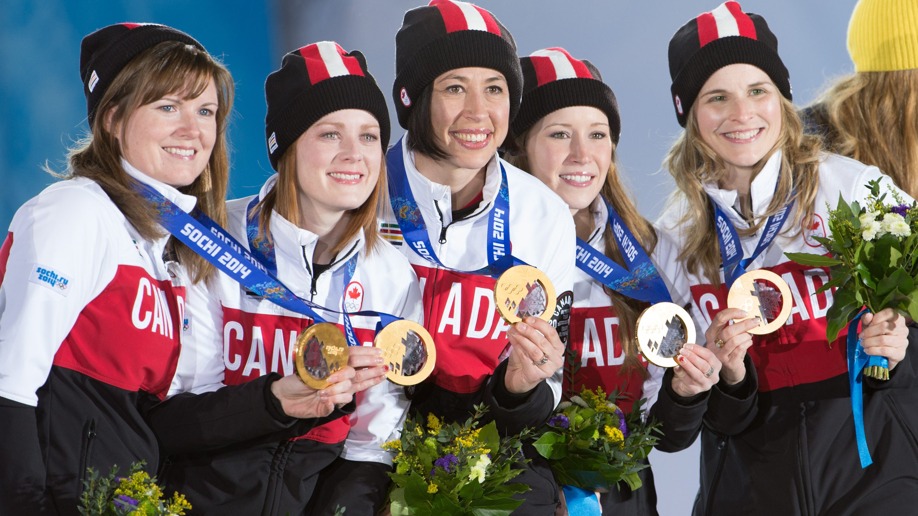 Athletes on the podium