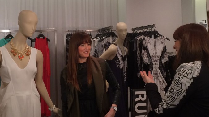 Maxime gets tips on her red carpet choice from Beker.