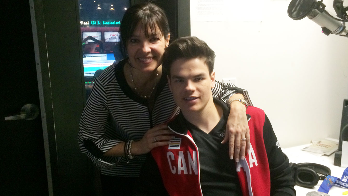 Mikaël's mother Julie made the drive from Montreal.