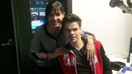 Mikaël's mother Julie made the drive from Montreal.