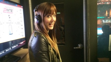 Maxime in the first of nearly a dozen media interviews during the day.