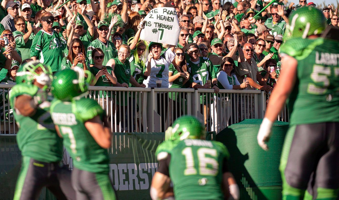 Fans at Mosaic Stadium. Photo: CP