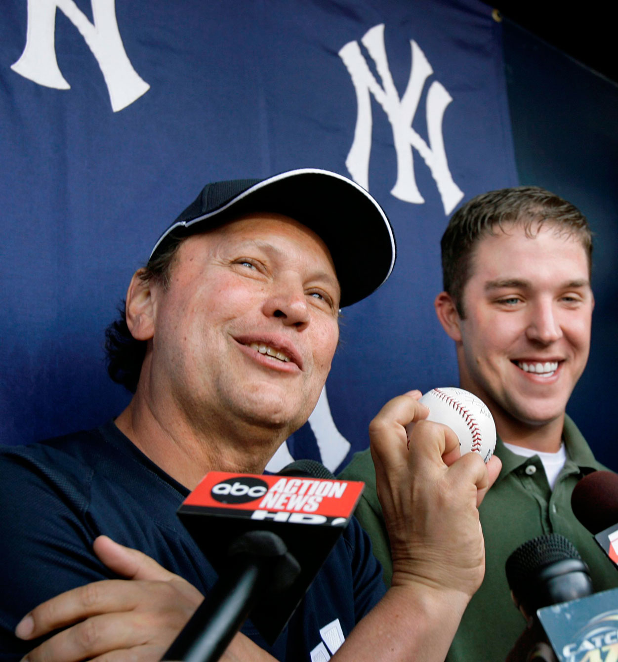Billy Crystal doing a post-game interview. Photo: CP