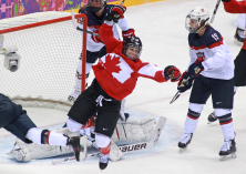 Poulin celebrating