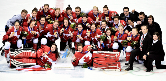 Capture d’écran 2014-12-20 à 9.59.03 PM Canada beat the U.S. 3-2 in overtime at Sochi 2014, capturing its fourth consecutive women's hockey Olympic gold. (Photo: CP)