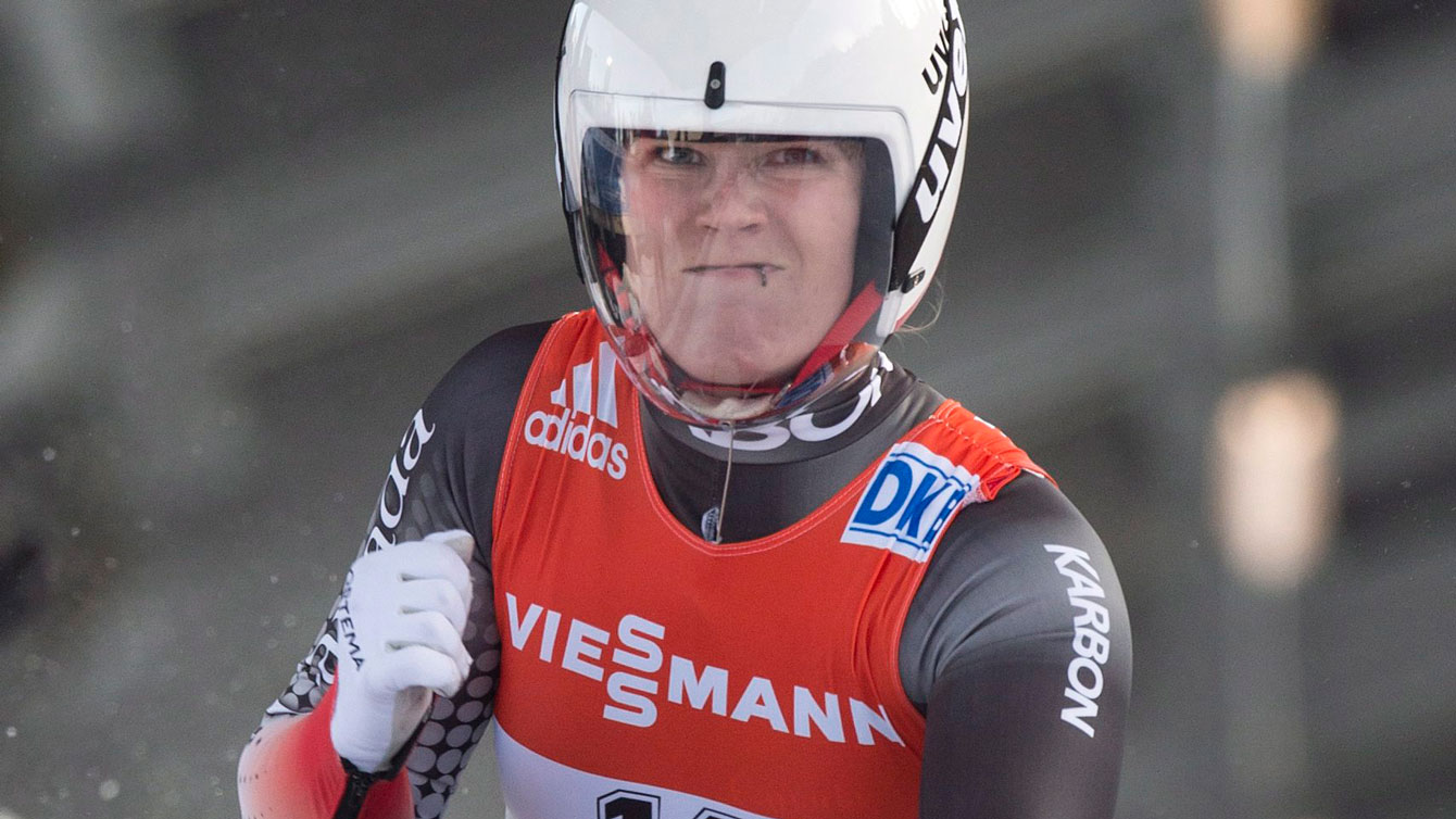 Alex Gough in Oberhof, Germany in the 2014-15 luge season. 