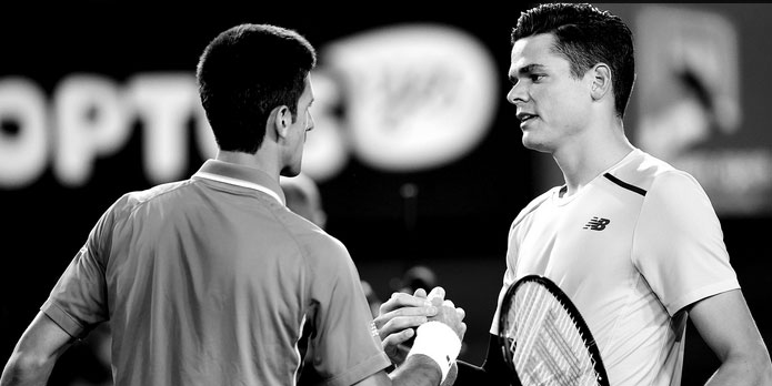Djokovic and Raonic shake after the match (photo: Australian Open). 