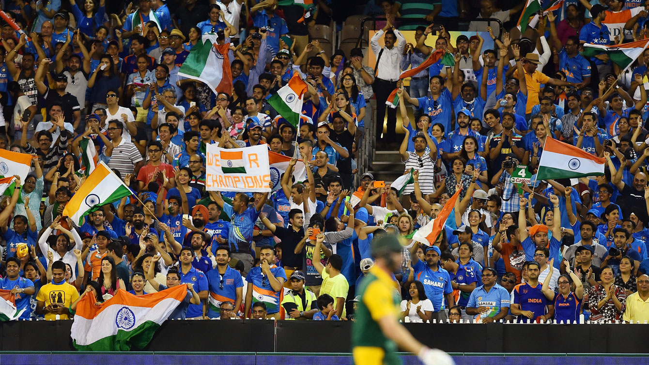 Fans of India, seen here at the 2015 Cricket World Cup in Melbourne, Australia, are a significant revenue driver for the game of cricket. 