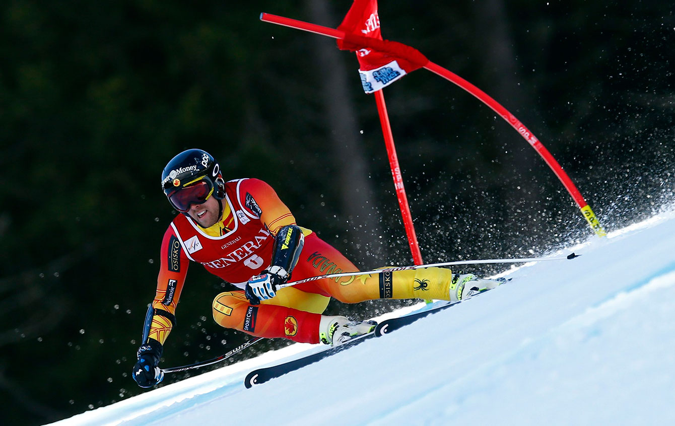 Dustin Cook competes in a super-G race in 2015