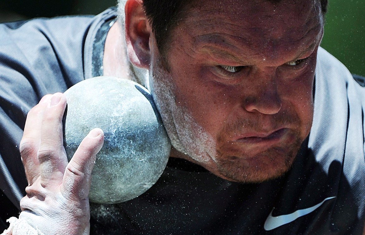 Dylan Armstrong at 2012 Trials, the Beijing 2008 bronze medallist also represented Canada in shot put at London 2012.