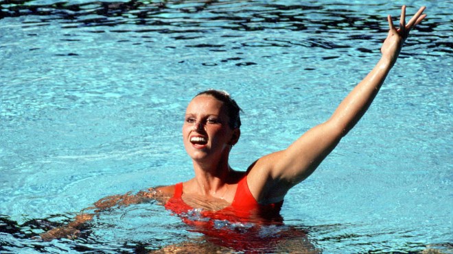 Carolyn Waldo competes at the 1984 Los Angeles Olympic Games. (CP Photo/ COC/ Tim O'lett)