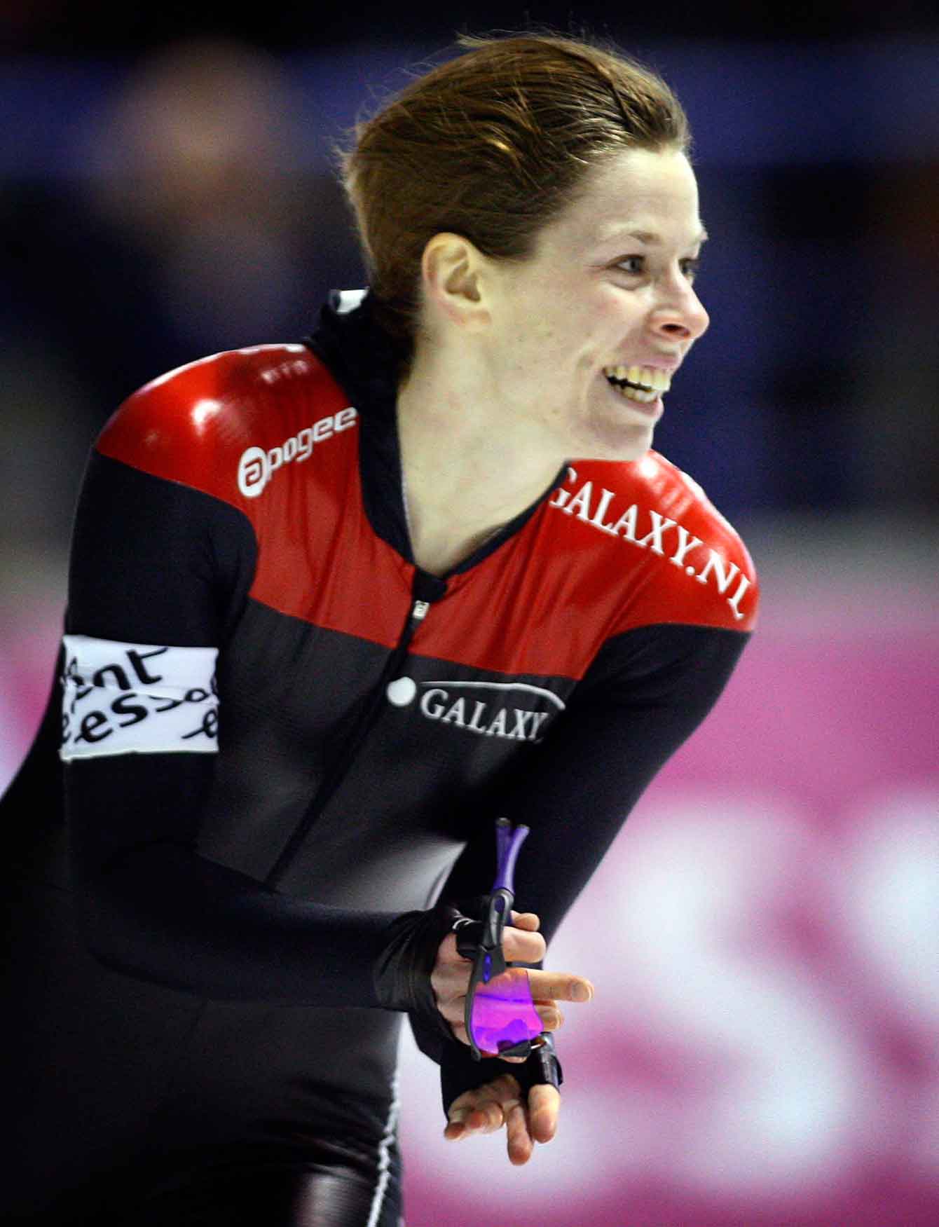 Nesbitt after breaking the women's 1000m world record, January 28, 2012