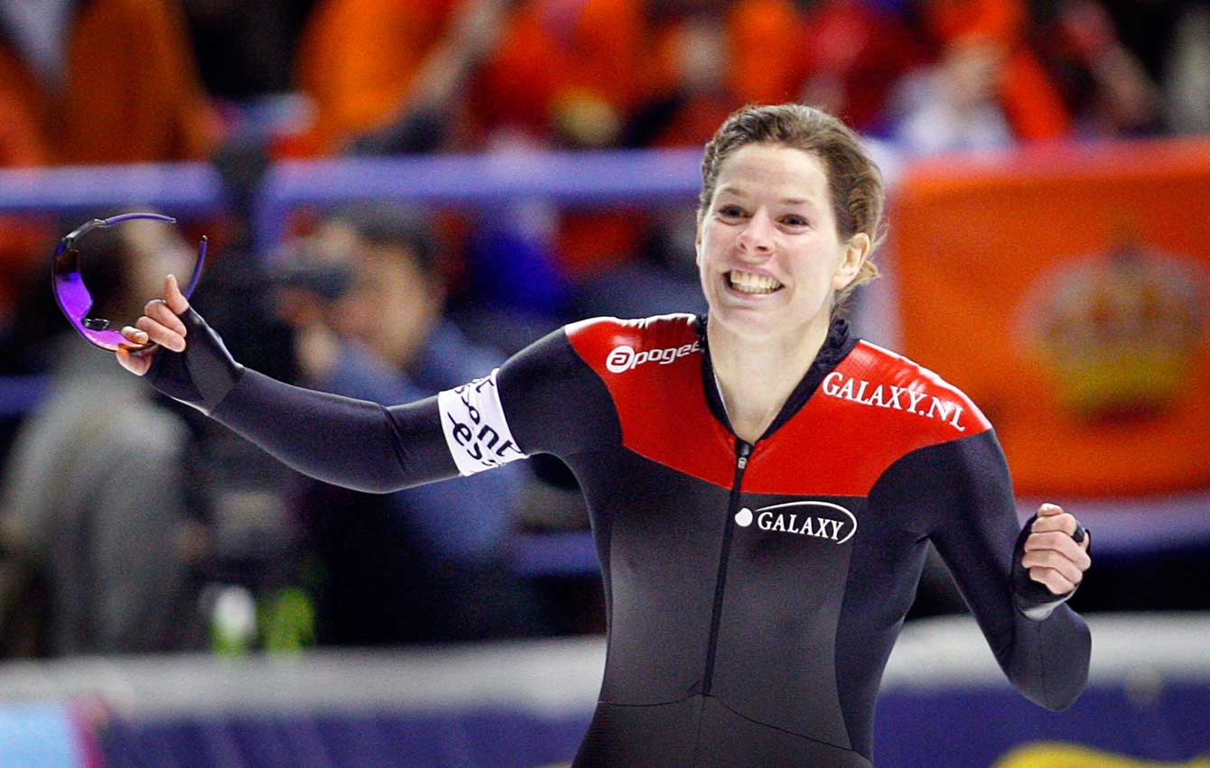 Christine Nesbitt after breaking the world record in the 1000m on January 28, 2012.
