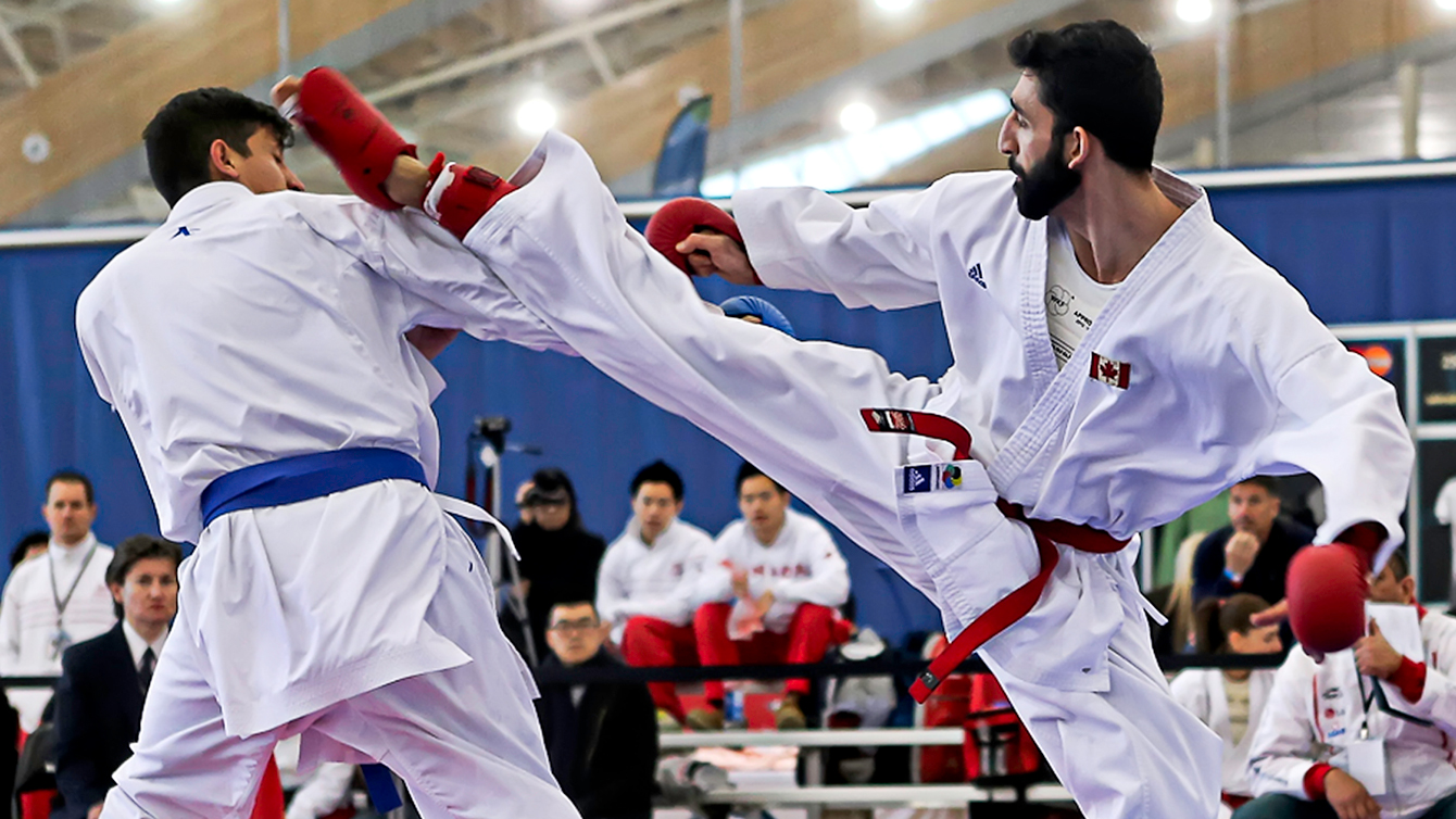 Sarmen Sinani, at the 2014 North American Cup (Photo by: Karate Canada).