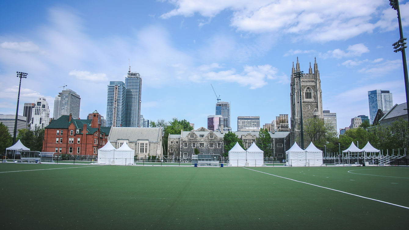 The Pan Am Fields at the St. George Campus of the University of Toronto.