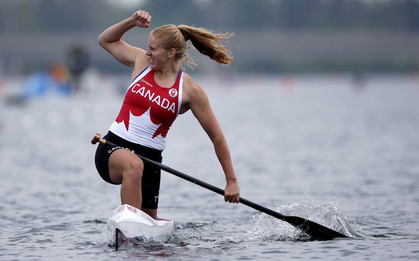 Canada's Laurence Lapointe-Vincent celebrates capturing Gold