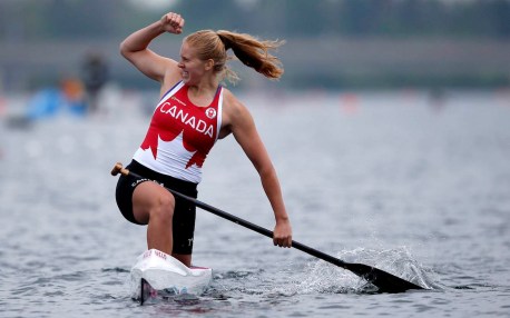 Canada's Laurence Lapointe-Vincent celebrates capturing Gold