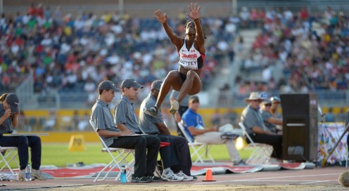 Christabel Nettey competing