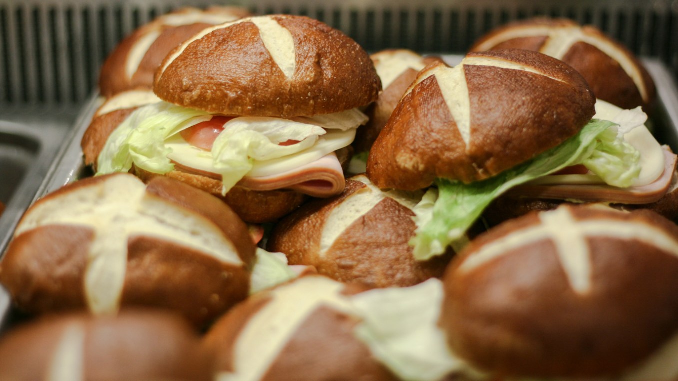 Pan Am Athletes' Village food hall Pretzel buns