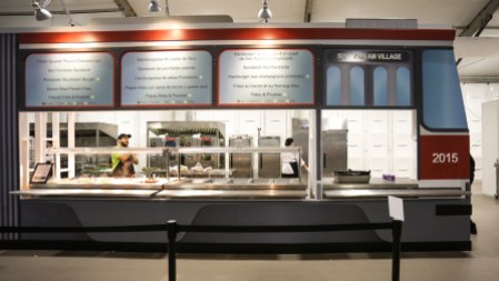 Pan Am Athletes' Village food hall Streetcar set up at the Pan Am Village food station (photo: Alexa Fernando)