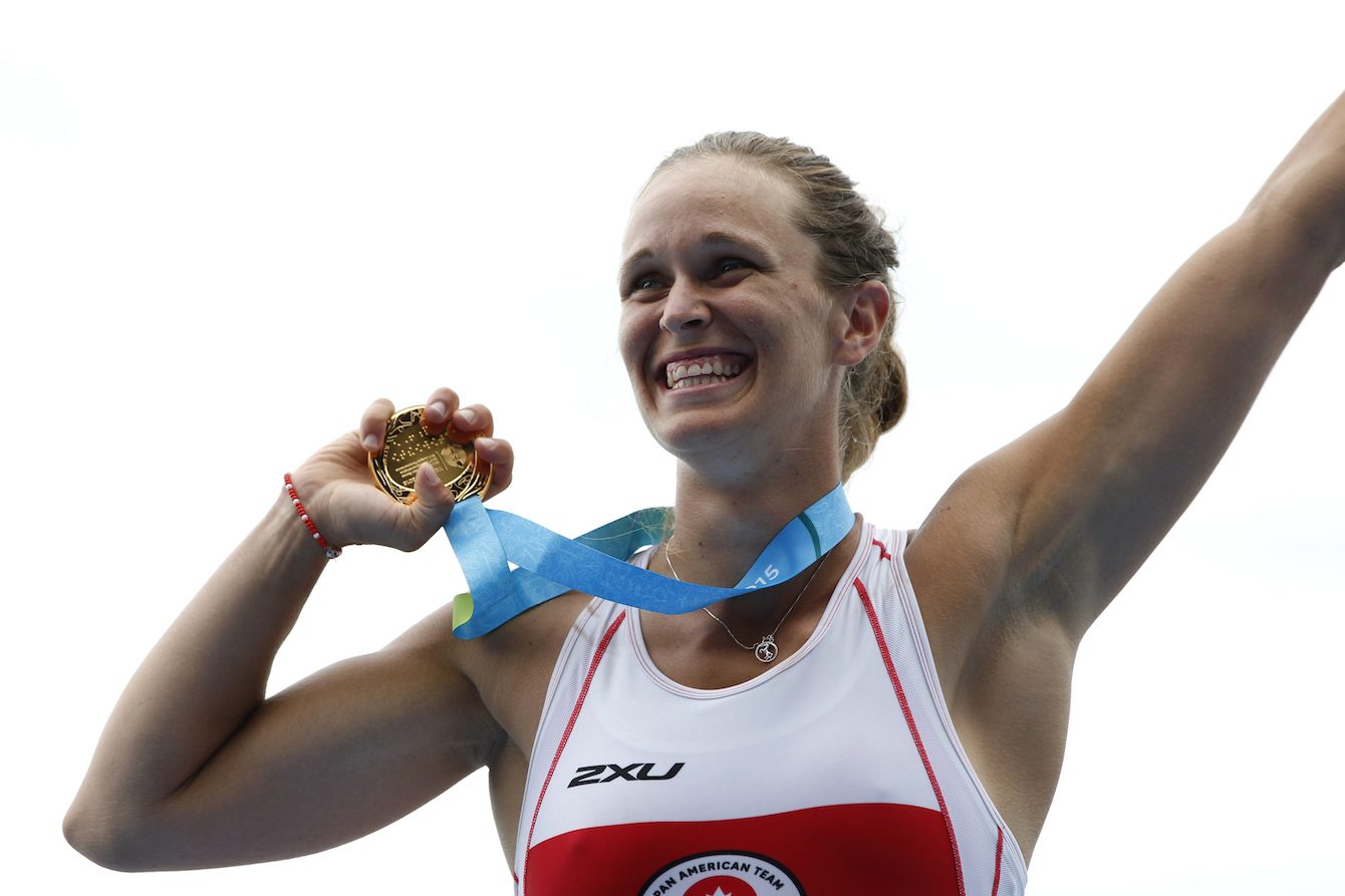 Carling Zeeman after winning gold at the Toronto 2015 Pan Am Games in July, 2015.