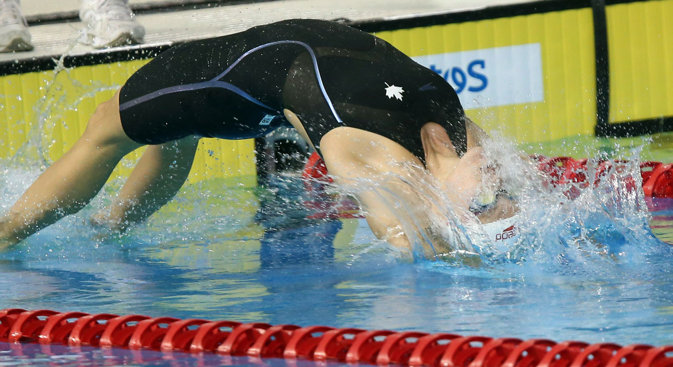 Hilary Caldwell swam to gold in the women's 200m backstroke. (Photo: Scott Grant)