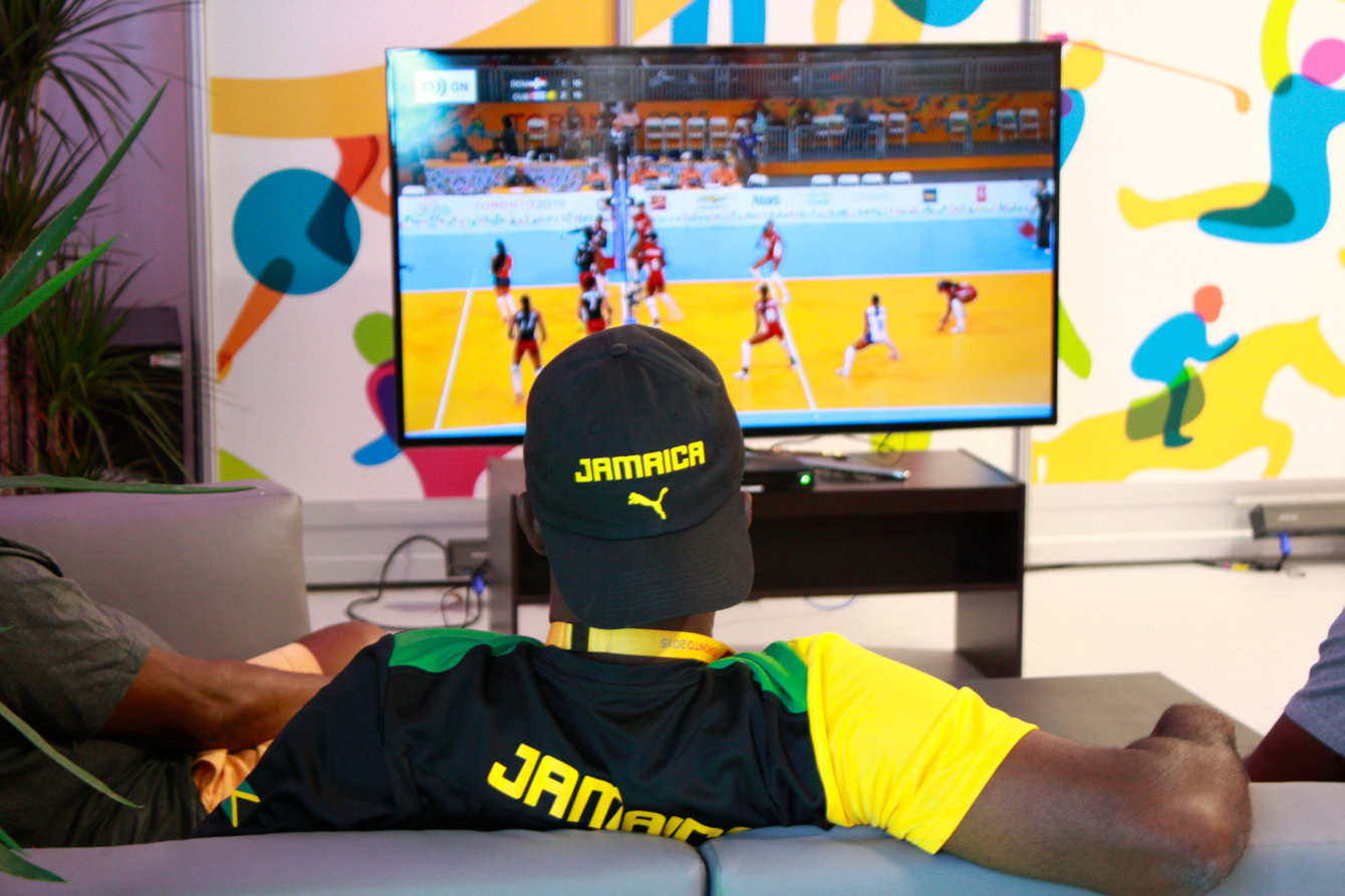 Relaxing in the athlete arcade (photo: Kristen Loritz)