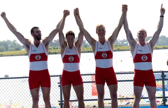 The men’s coxless four crew (Will Crothers, Kai Langerfeld, Conlin McCabe and Tim Schrijver) rowed to gold