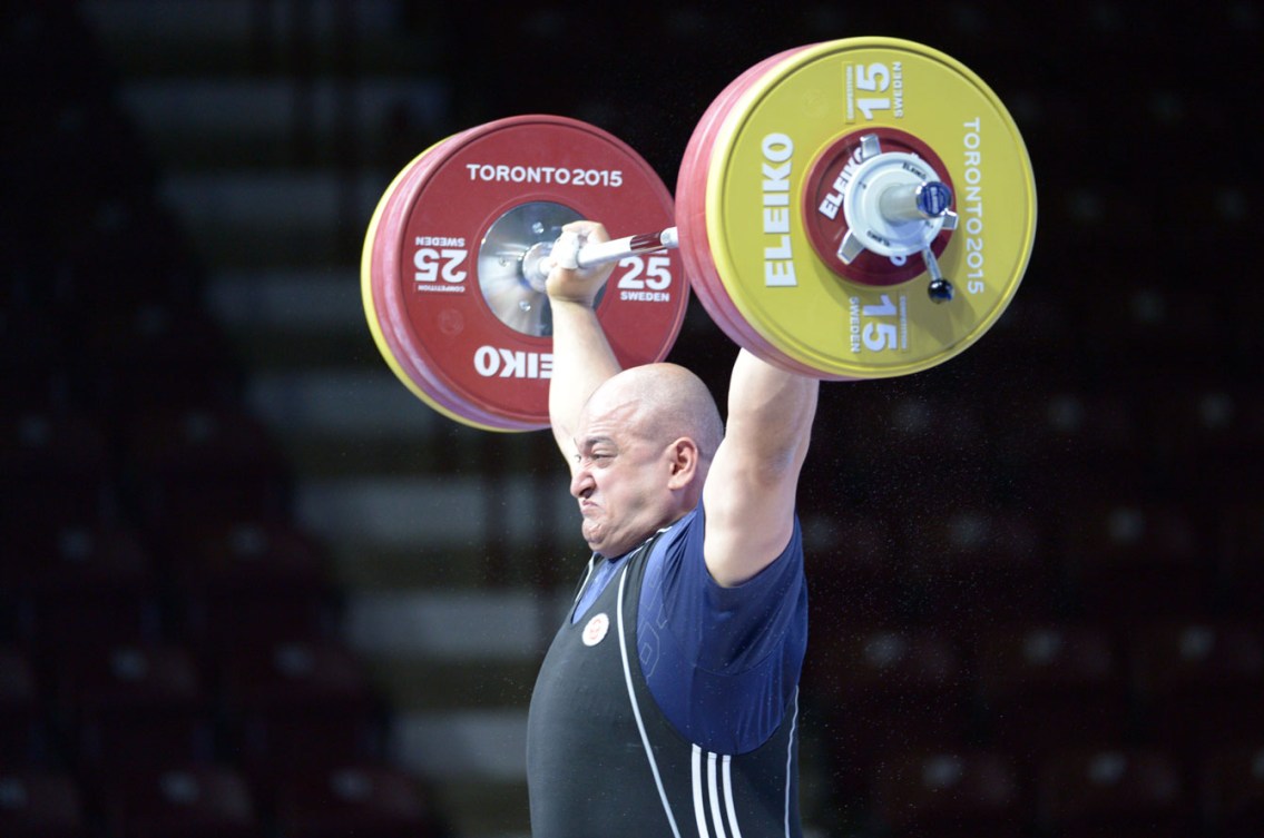 George Kobaladze lifted his way to a silver medal in the men's +105kg weight class. (Photo: Winston Chow)