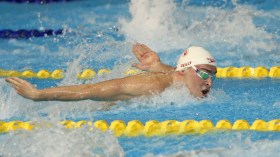 Luke Reilly competes in the Men's 400m Individual Medley and takes silver.