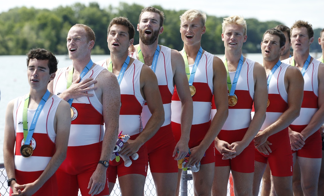 Canada takes the gold medal in men's eight (rowing).