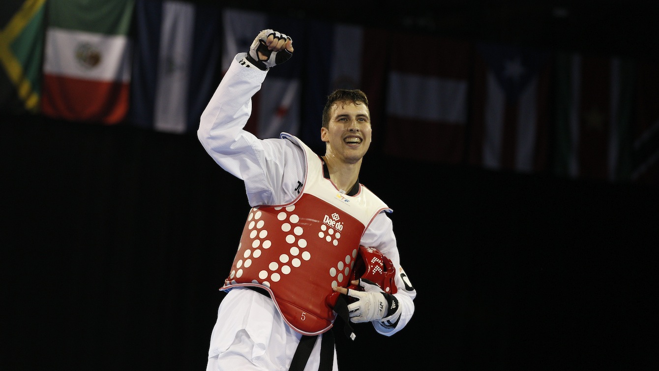 Marc-Andre Bergeron celebrates