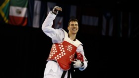 Marc-Andre Bergeron celebrates