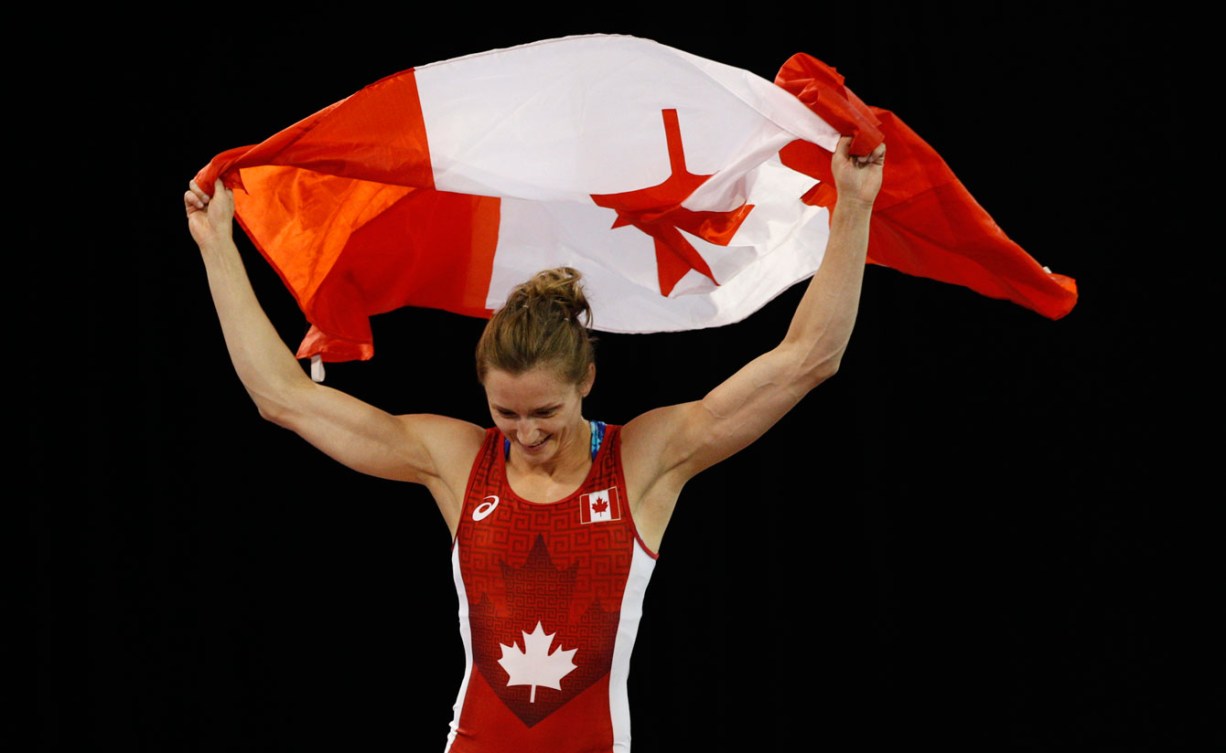 Genevieve Morrison wrestled to gold in the women's -48kg weight class. (Photo: Michael Hall)
