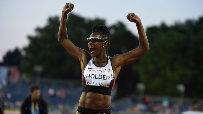 Nikkita Holder celebrates bronze