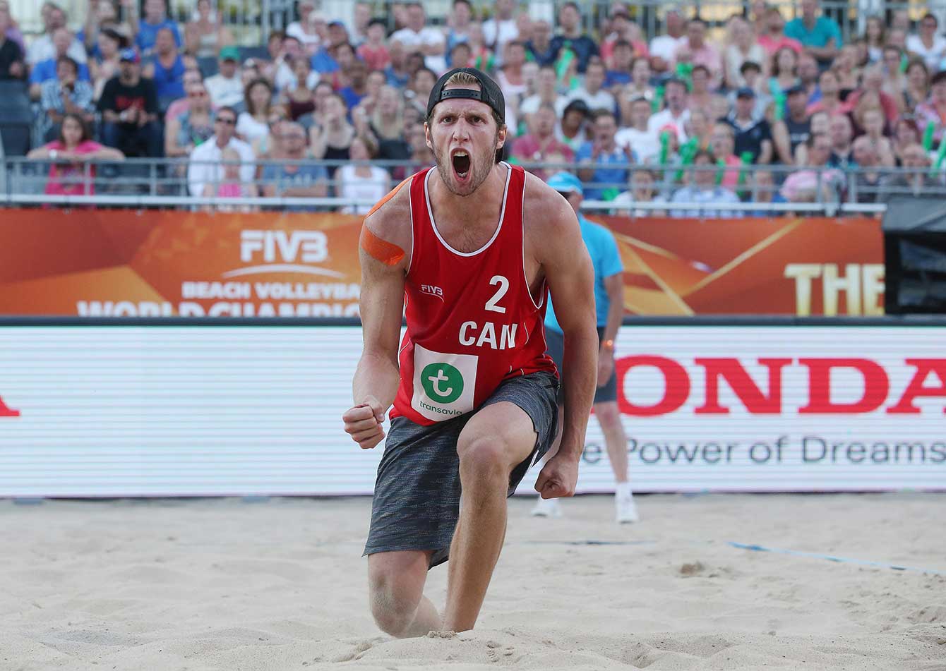 Richmond Hill's Sam Schachter celebrates. (Photo: FIVB)