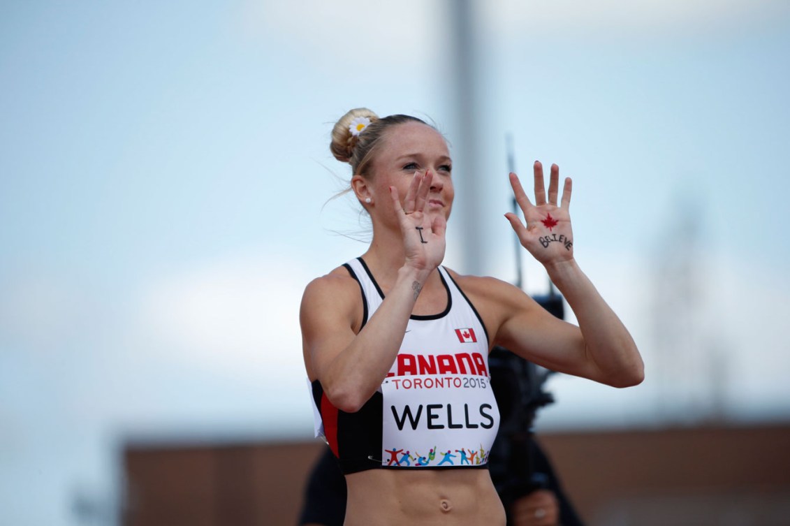 Sarah Wells took silver in the women's 400m hurdles on July 23 at Toronto 2015.