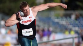 Tim Nedow competes in the men's shot put
