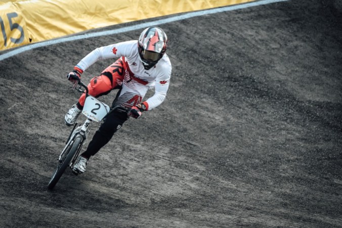 Tory Nyhaug - TO2015 Tory Nyhaug races his way to gold on Day 1 of TO2015 competition in Etobicoke, Ontario (Alexandra Fernando for COC).