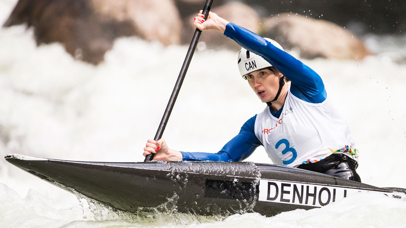 Jazmyne Denhollander won  gold in the women's K-1 slalom. (Photo: Dave Holland)