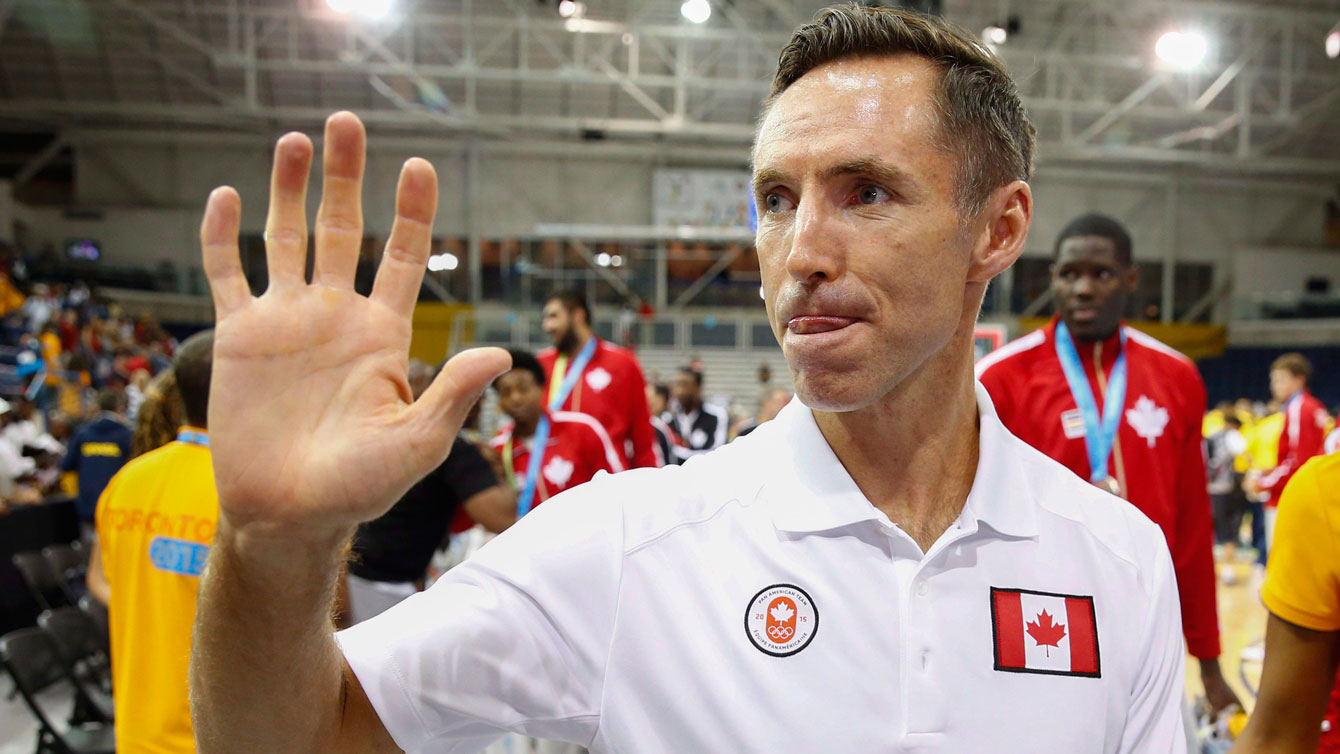 Steve Nash waves to the crowd at TO2015 Pan American Games on July 25, 2015. 