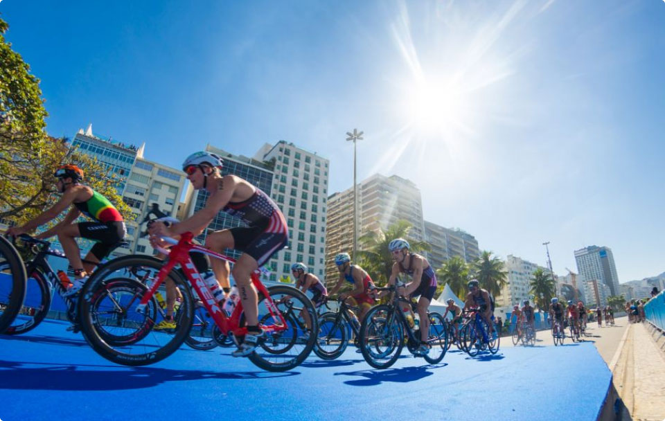 The cycling portion of triathlon at Rio 2016 surprises competitors with a very steep hill (not pictured) that has been described as "a wall" (Photo: Rio 2016/Alex Ferro).