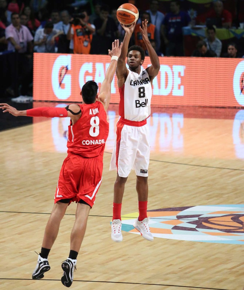 Andrew Wiggins Andrew Wiggins hit all four three-balls he tried against Mexico. (Photo: FIBA)