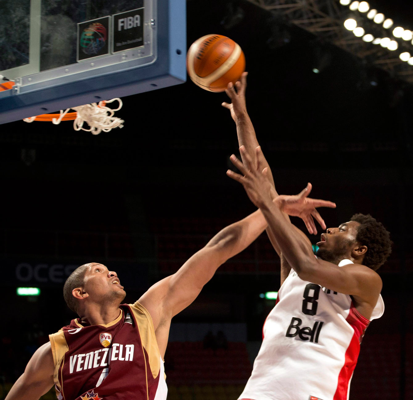 Canada's Andrew Wiggins goes up for a shot against Venezuela at FIBA Americas on September 3, 2015. 