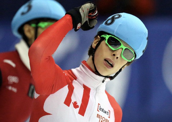 Charle Cournoyer Charle Cournoyer celebrates his 500m World Cup silver in Montreal on November 1, 2015 (Photo: Greg Kolz).
